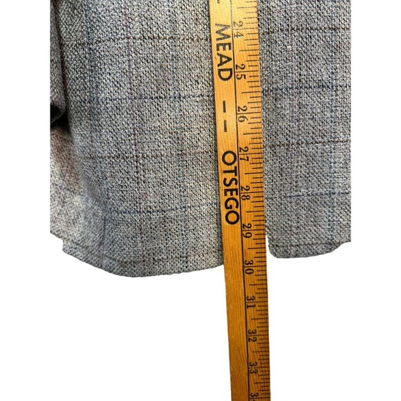 Vintage Woff by Farah Wool Preppy Blazer Size 40R Beige Checkered Pattern - Picture 7 of 11